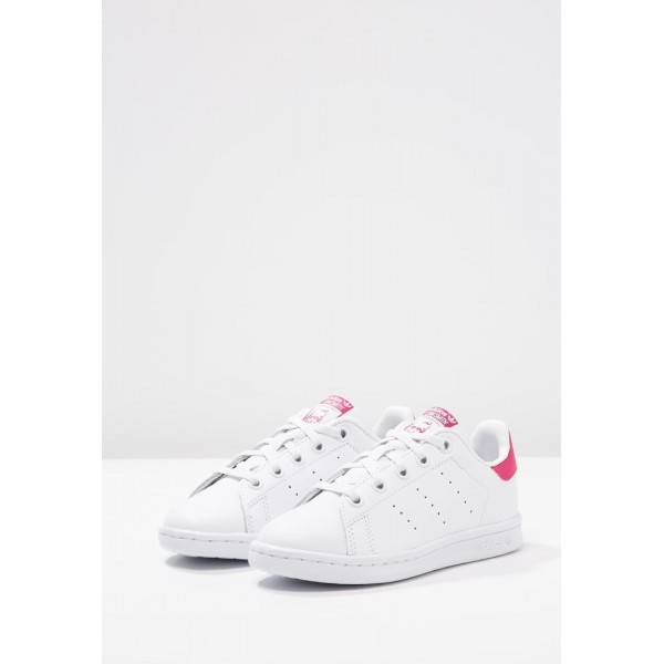 Kinder Adidas Originals STAN SMITH - Schuhe Low - Weiß/Himbeerrot/Bold Pink